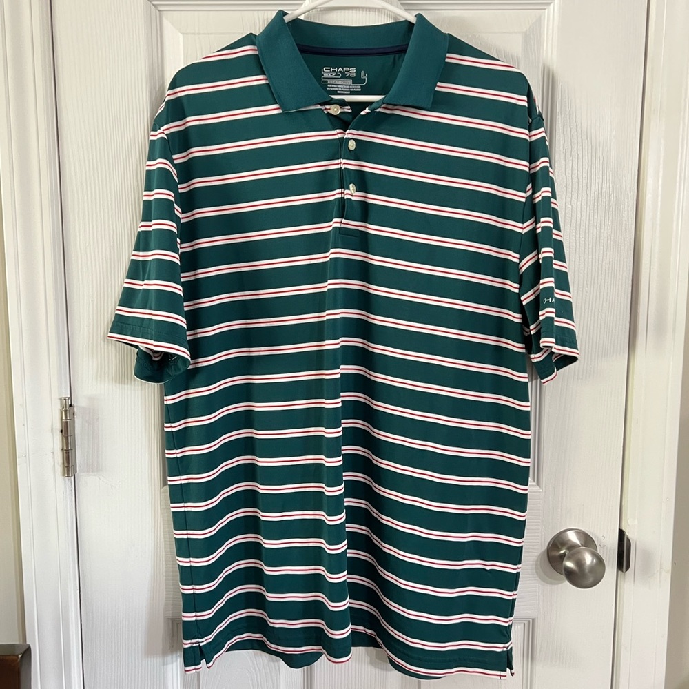 Golf shirt chaps dry fit stay dry polo stripe